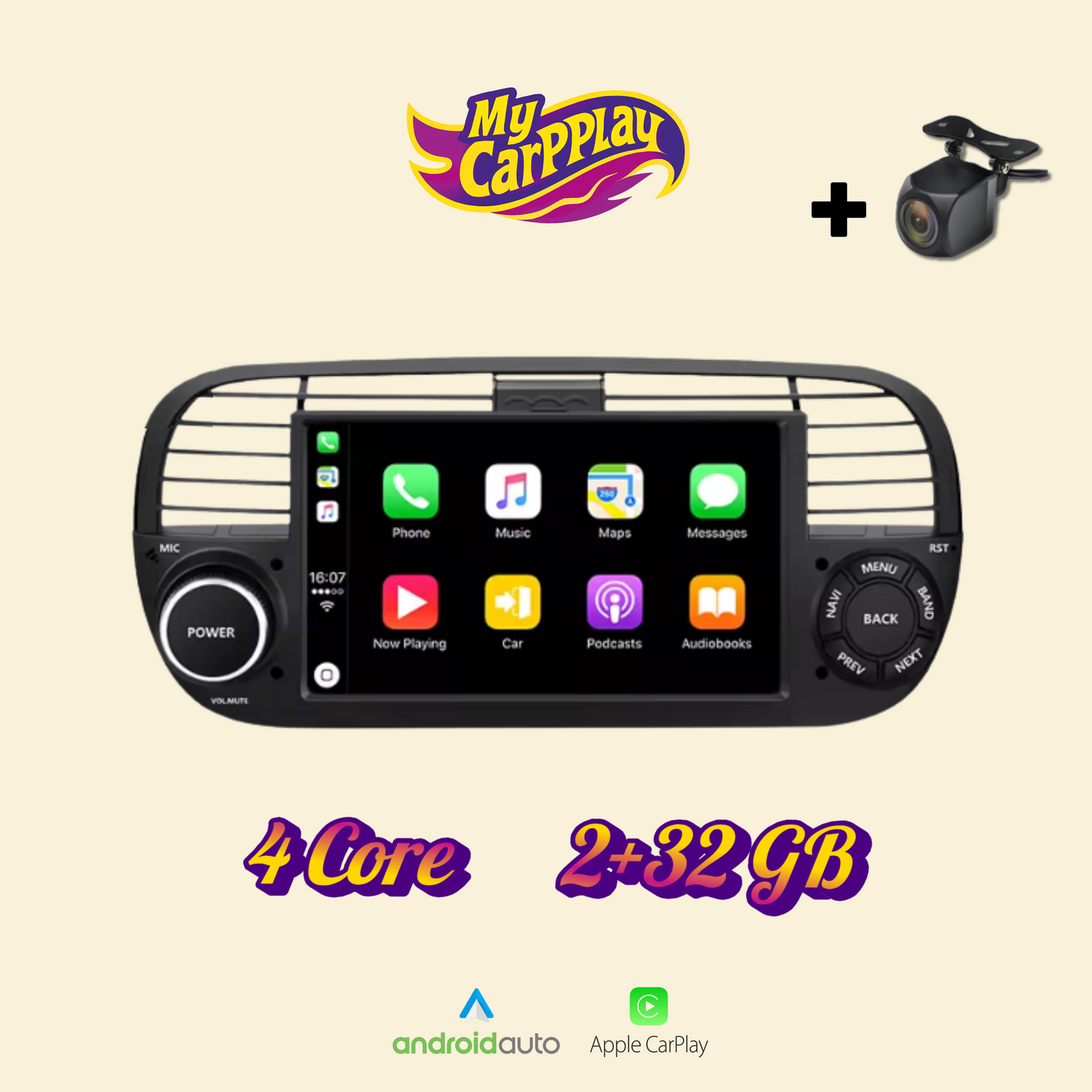 CarPlay Fiat 500 2007-2015