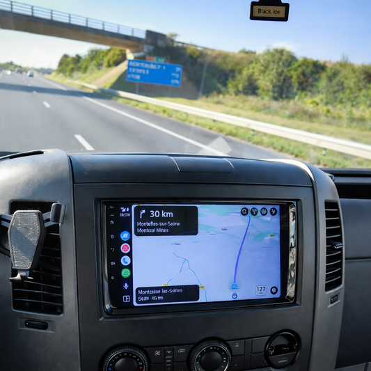 Écran CarPlay Mercedes Sprinter intégré tableau de bord