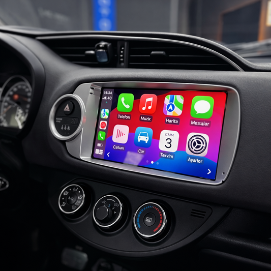 Écran CarPlay Toyota Yaris 2012-2017 intégré tableau de bord