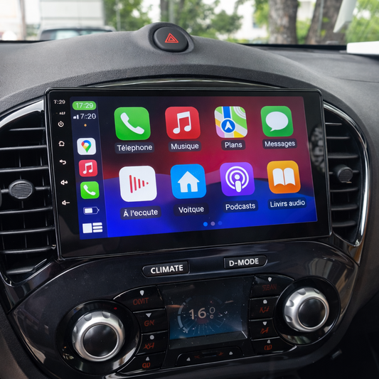 Écran CarPlay Nissan Juke intégré tableau de bord