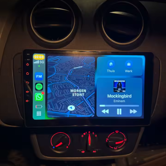 Écran CarPlay Seat Ibiza 6j intégré tableau de bord