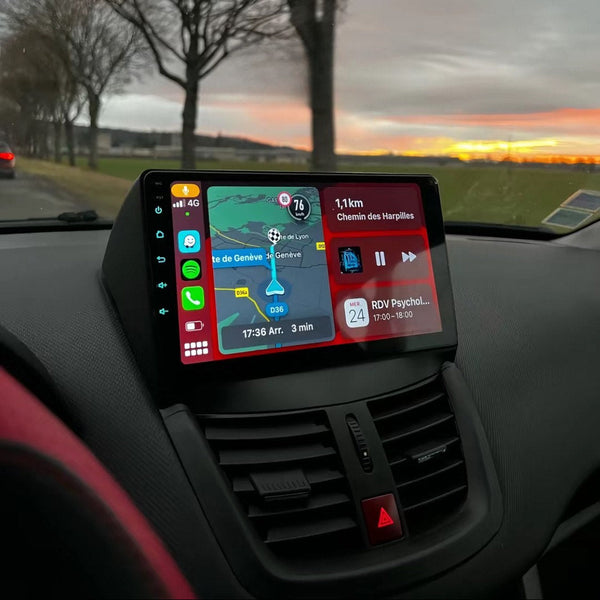 Écran CarPlay Android Auto Peugeot 207 — Remplacement autoradio OEM