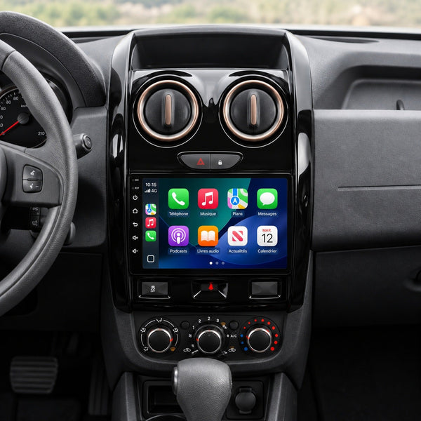 Écran CarPlay sans fil installé dans un Dacia Duster