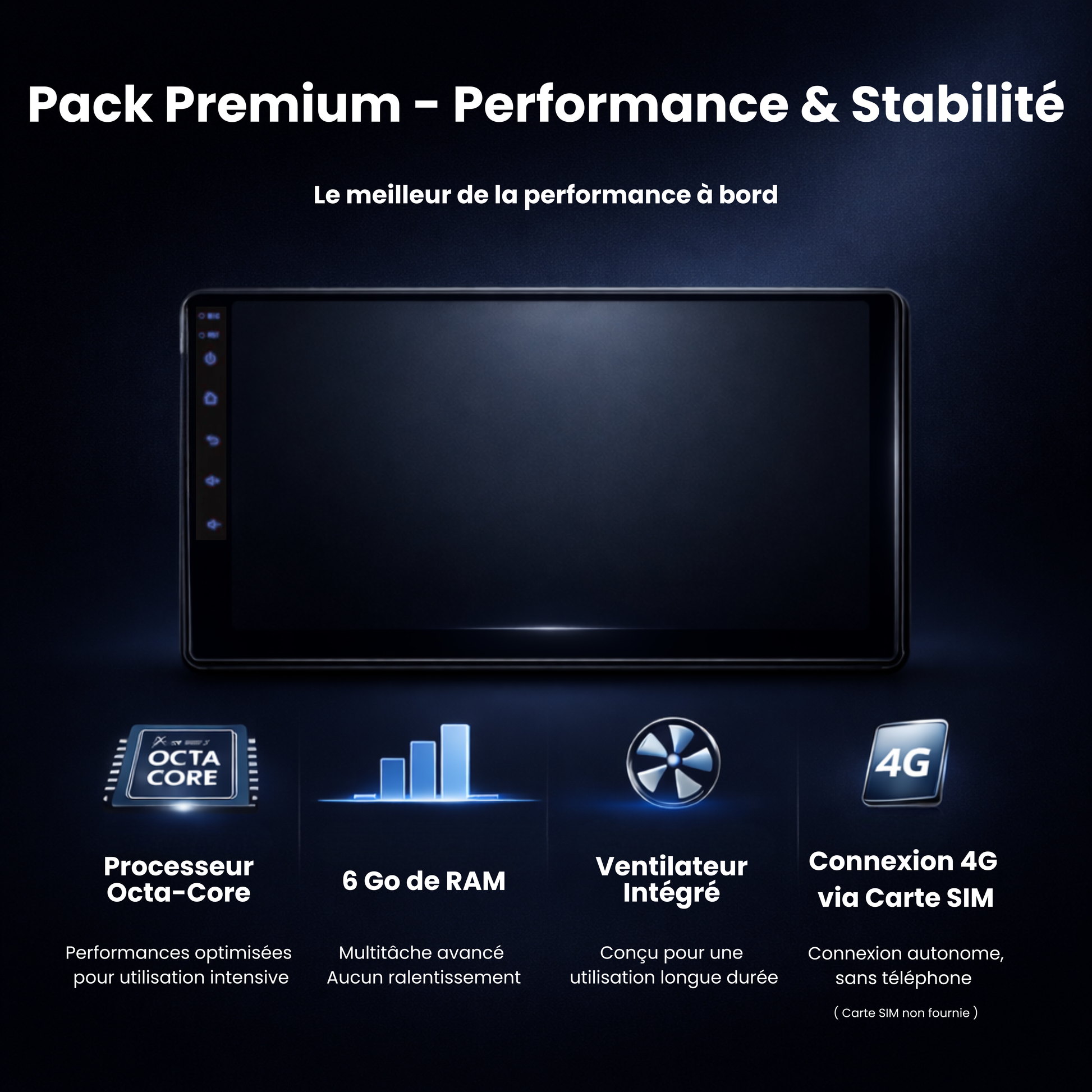 Pack Premium CarPlay My Carpplay — Processeur Octa-Core 6Go RAM ventilateur intégré