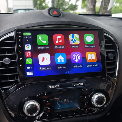 Écran CarPlay Nissan Juke intégré tableau de bord 