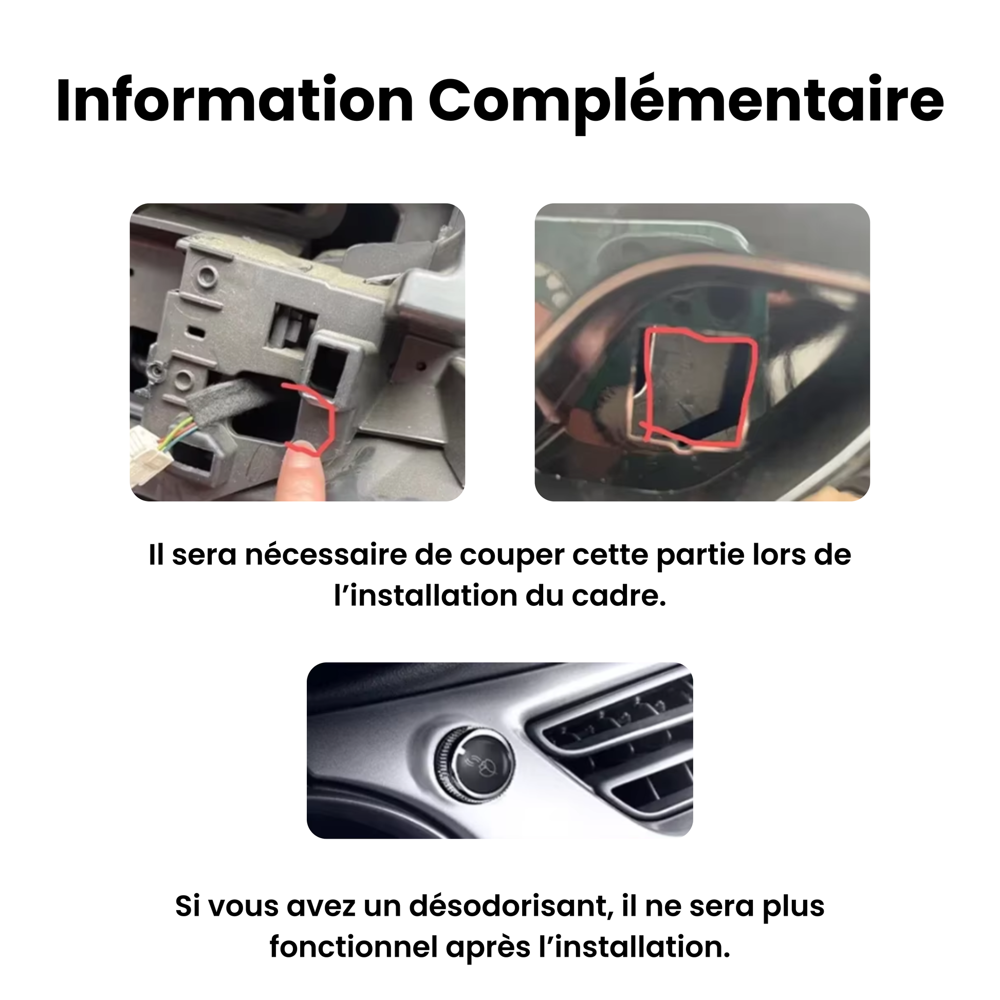 Information Complémentaire Autoradio CarPlay Citroen C3 Ds3