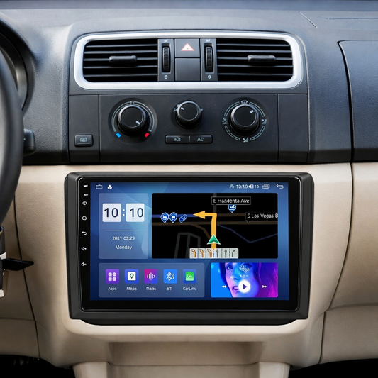 Écran CarPlay Skoda Fabia 2 intégré tableau de bord