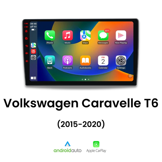 Écran CarPlay Volkswagen Caravelle T6 intégré tableau de bord