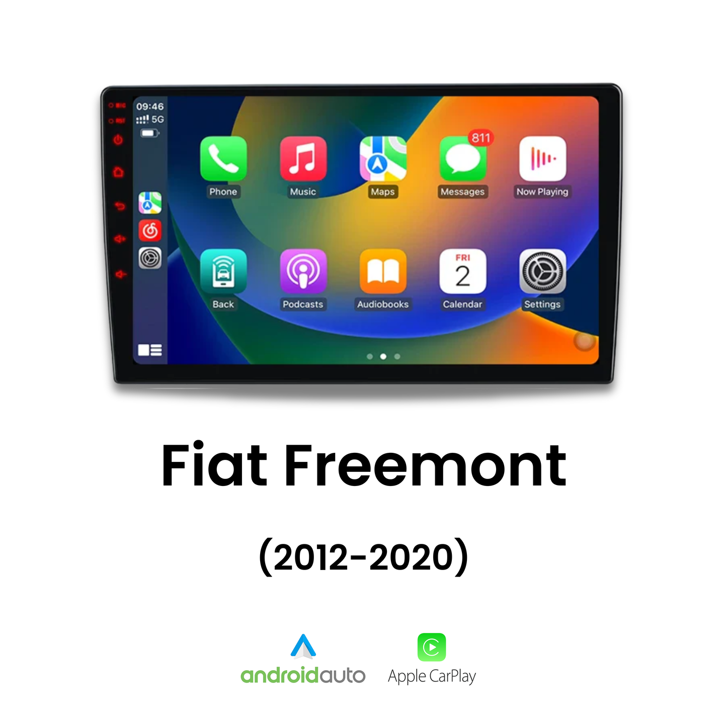 Écran CarPlay Fiat Freemont intégré tableau de bord