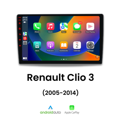 Écran CarPlay Renault Clio 3 intégré tableau de bord